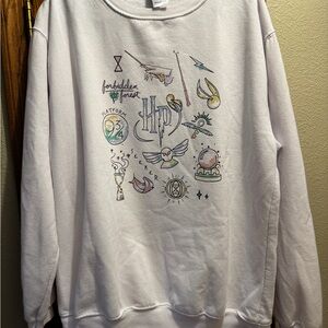 Harry Potter White Graphic Crewneck Sweater